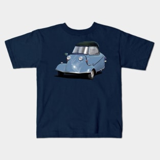 Messerschmitt bubble car in light blue Kids T-Shirt